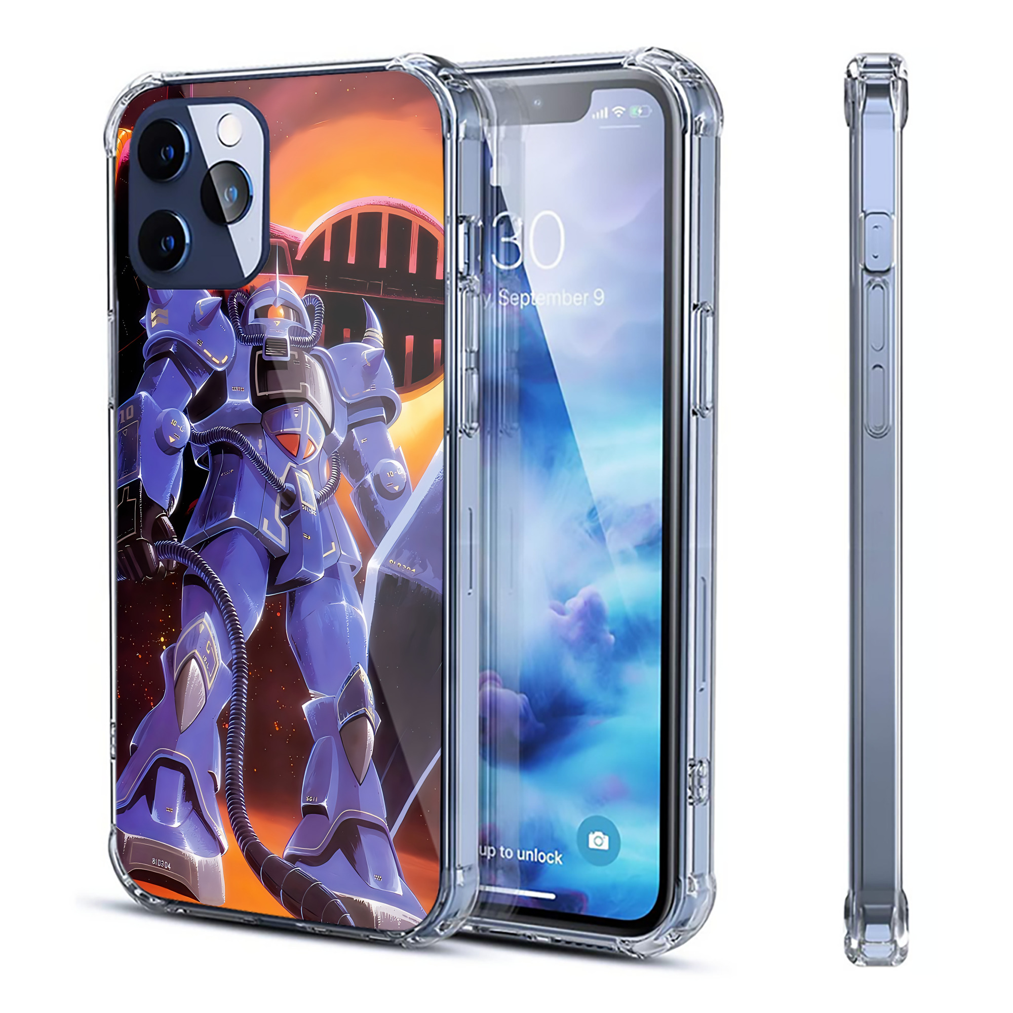 （画像用） 機動戦士ガンダム Mobile Suit Gundam 【iPhone 12シリーズ対応】透明スマホケース（クリアソフトケース）